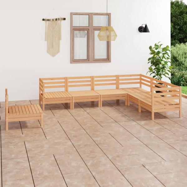 ARDEBO.de - 7-tlg. Garten-Lounge-Set Massivholz Kiefer