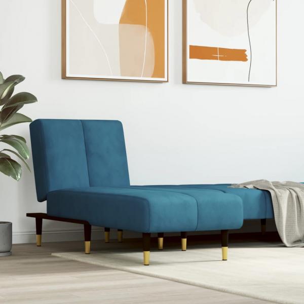 ARDEBO.de - Chaiselongue Blau Samt