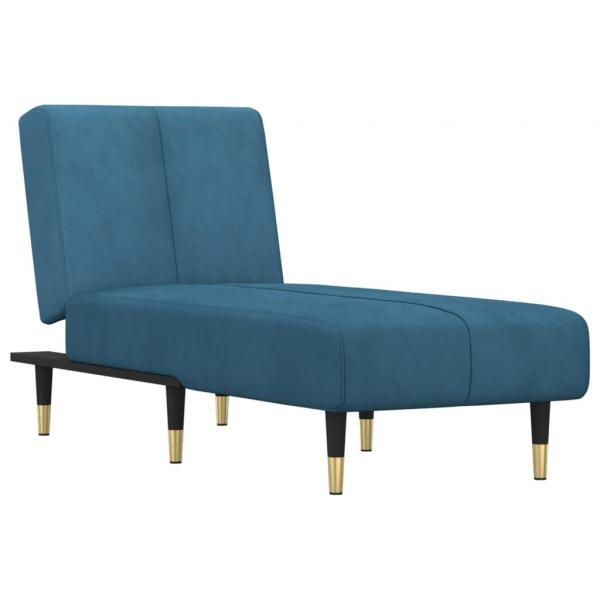 Chaiselongue Blau Samt