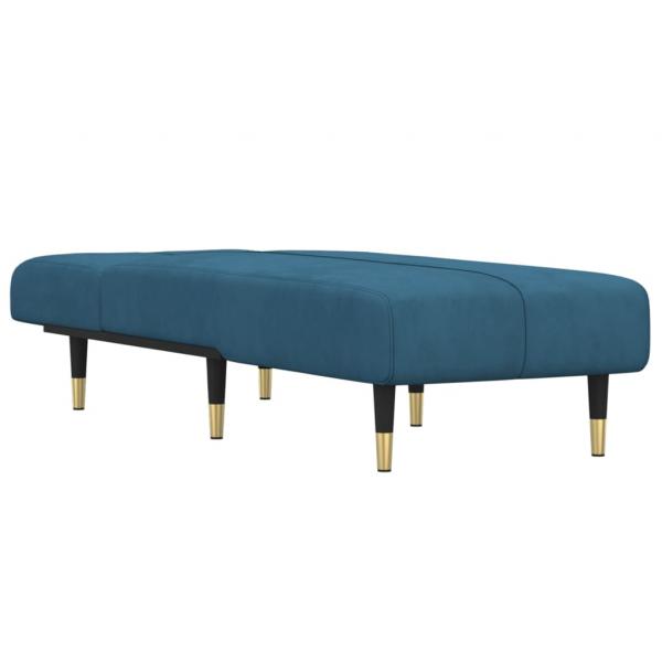 Chaiselongue Blau Samt