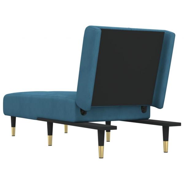 Chaiselongue Blau Samt