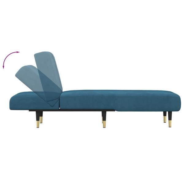 Chaiselongue Blau Samt