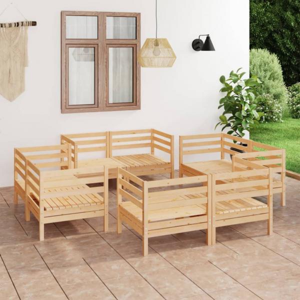 ARDEBO.de - 8-tlg. Garten-Lounge-Set Massivholz Kiefer