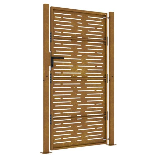 Gartentor 105x180 cm Cortenstahl Quadratisches Design