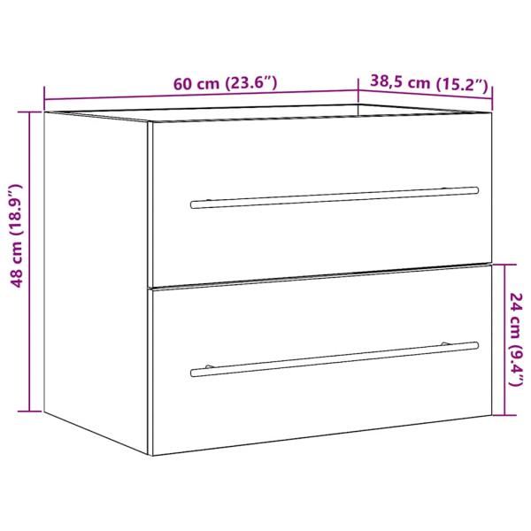 Waschbeckenunterschrank Altholz-Optik 60x38,5x48 cm