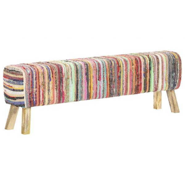 ARDEBO.de - Bank 160 cm Mehrfarbig Chindi-Stoff