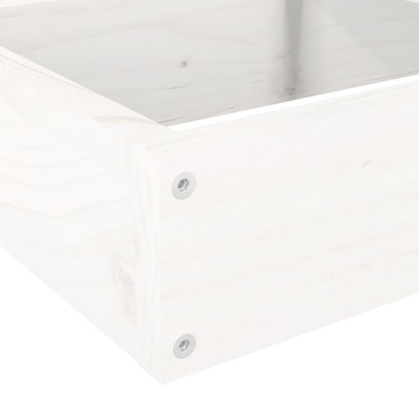 Pflanzentreppe 4 Stufen 106x104,5x36 cm Weiß Massivholz Kiefer