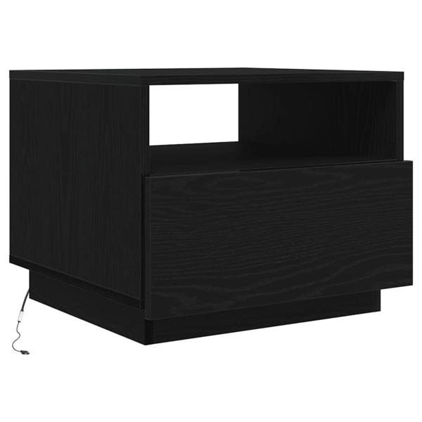 Couchtisch mit LED-Leuchten Schwarz Eichen-Optik 50x49x40 cm