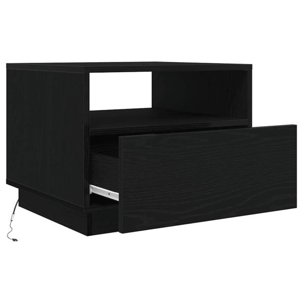 Couchtisch mit LED-Leuchten Schwarz Eichen-Optik 50x49x40 cm
