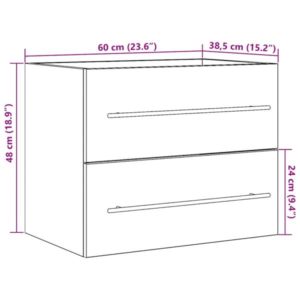Waschbeckenunterschrank Artisan-Eiche 60x38,5x48 cm