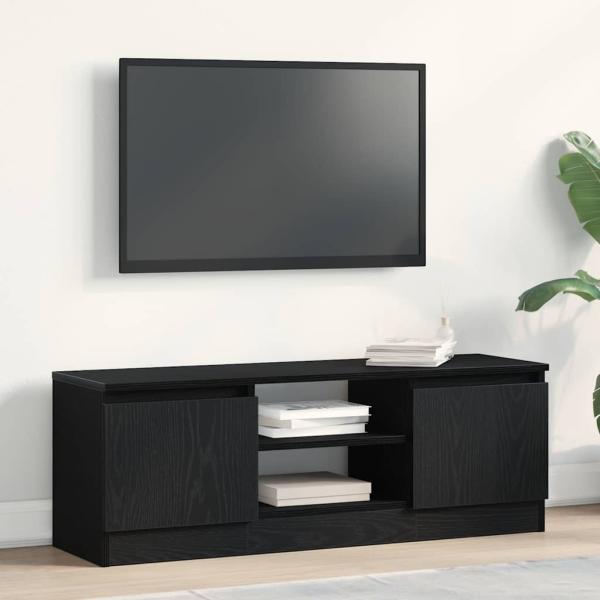 ARDEBO.de - TV-Schrank Schwarz Eichen-Optik 102x30x36 cm Holzwerkstoff
