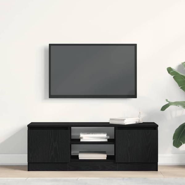 TV-Schrank Schwarz Eichen-Optik 102x30x36 cm Holzwerkstoff