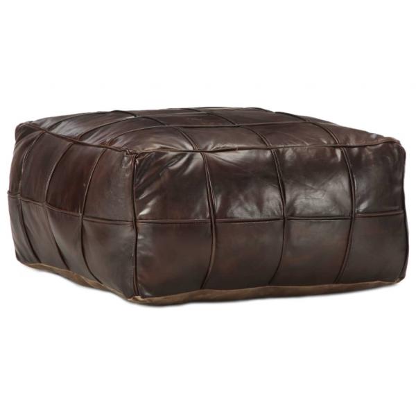 ARDEBO.de - Pouf Dunkelbraun 60 x 60 x 30 cm Echtes Ziegenleder