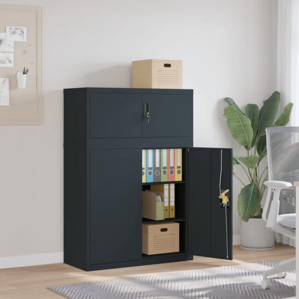 ARDEBO.de - Aktenschrank Anthrazit 90x40x130 cm Stahl