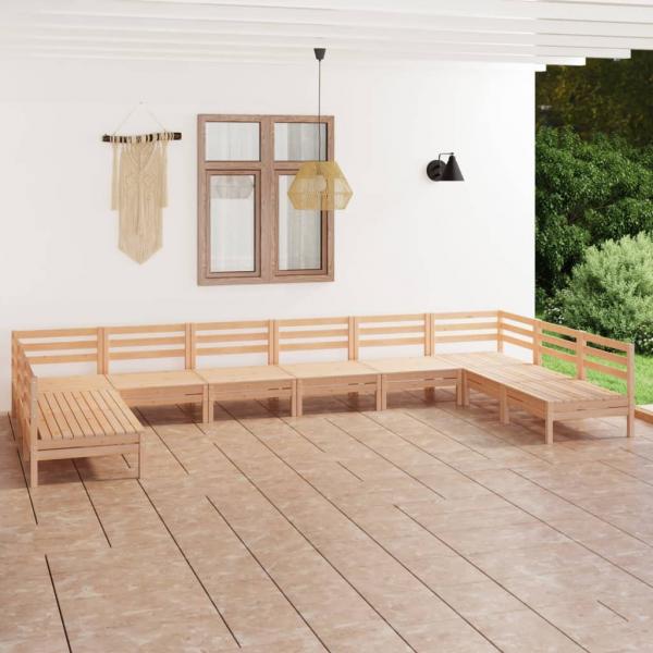 ARDEBO.de - 10-tlg. Garten-Lounge-Set Massivholz Kiefer