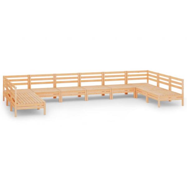 10-tlg. Garten-Lounge-Set Massivholz Kiefer