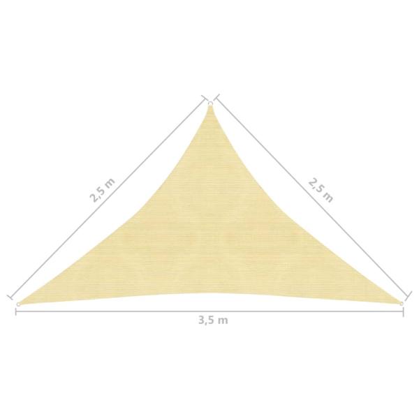 Sonnensegel 160 g/m² Beige 2,5x2,5x3,5 m HDPE