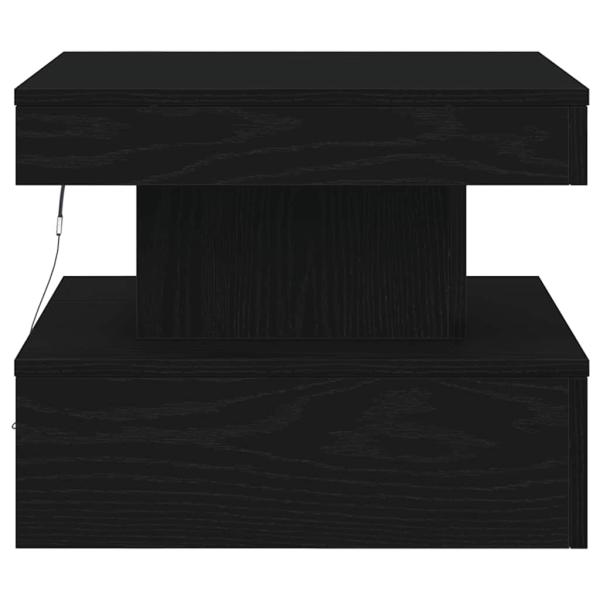 Couchtisch mit LED-Leuchten Schwarz Eichen-Optik 50x50x40 cm