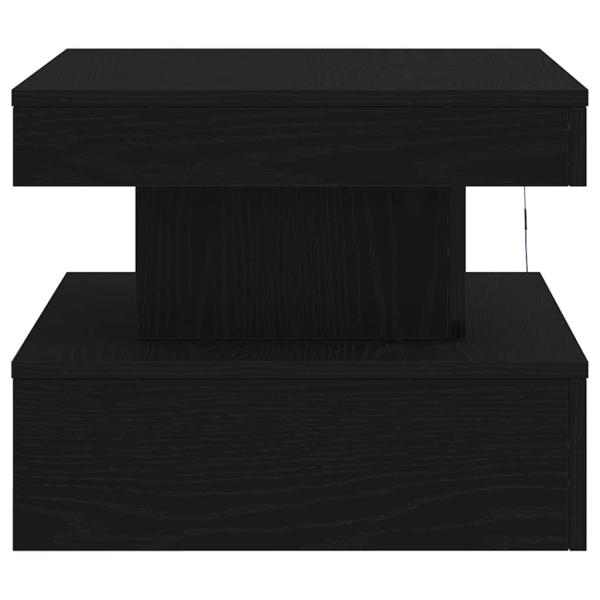 Couchtisch mit LED-Leuchten Schwarz Eichen-Optik 50x50x40 cm