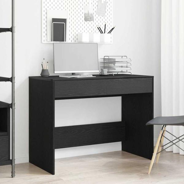 ARDEBO.de - Schreibtisch Schwarz Eichen-Optik 101x50x76,5 cm Holzwerkstoff