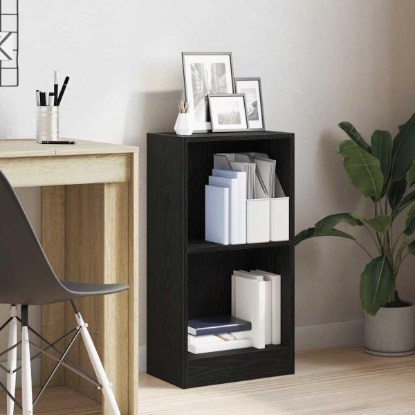 ARDEBO.de - Bücherregal Schwarz Eichen-Optik 40x24x76 cm Holzwerkstoff