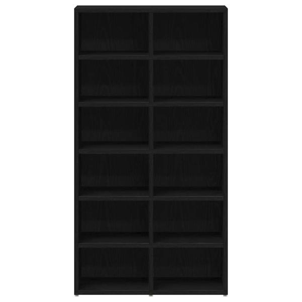 Schuhregal Schwarz Eichen-Optik 54x34x100,5 cm Holzwerkstoff