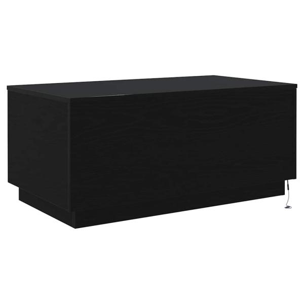 Couchtisch mit LED-Leuchten Schwarz Eichen-Optik 90x50x40 cm