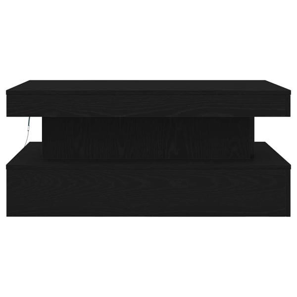 Couchtisch mit LED-Leuchten Schwarz Eichen-Optik 90x50x40 cm