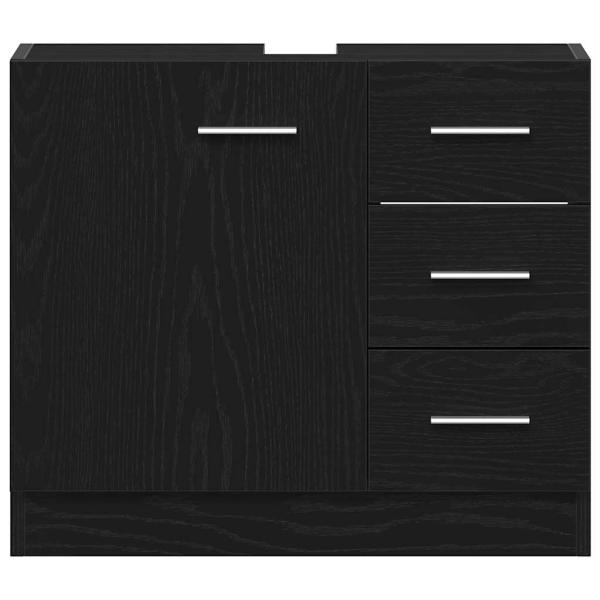 Waschbeckenunterschrank Schwarz Eichen-Optik 63x30x54 cm