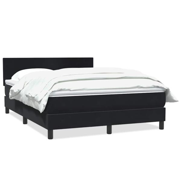 Boxspringbett mit Matratze Schwarz 160x220 cm Samt