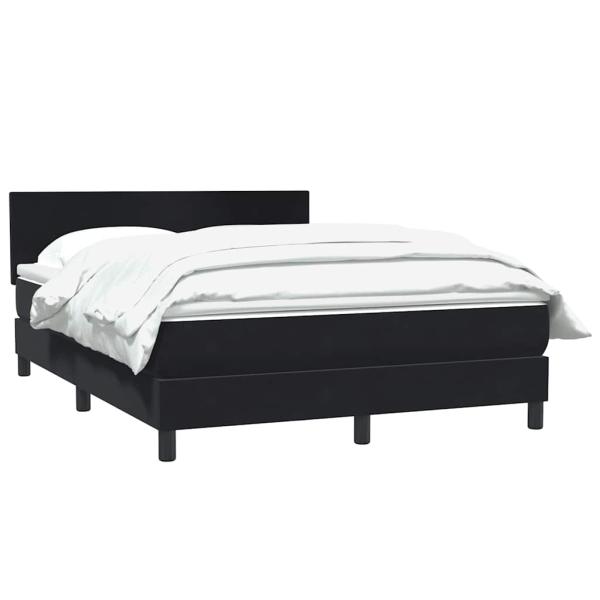Boxspringbett mit Matratze Schwarz 160x220 cm Samt