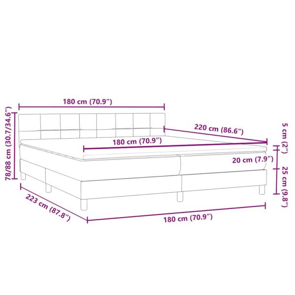 Boxspringbett mit Matratze Dunkelgrün 180x220 cm Samt