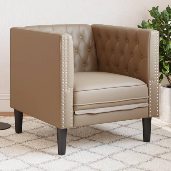 ARDEBO.de - Chesterfield-Sessel Cappuccino Kunstleder