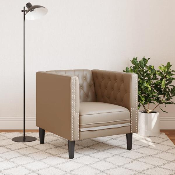 Chesterfield-Sessel Cappuccino Kunstleder