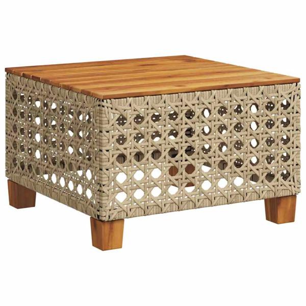 7-tlg. Garten-Sofagarnitur mit Kissen Beige Poly Rattan