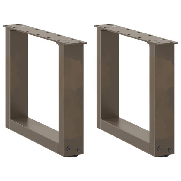 ARDEBO.de - Couchtischbeine U-Form 2 Stk. Naturstahl 40x(30-31) cm Stahl