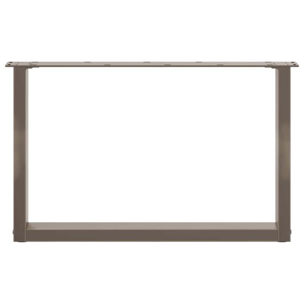 Couchtischbeine U-Form 2 Stk. Naturstahl 60x(42-43) cm Stahl