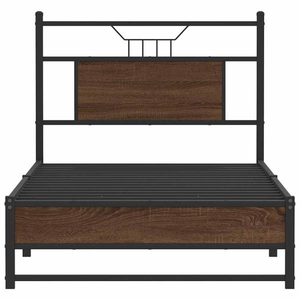 Bettgestell ohne Matratze Braun Eiche 75x190 cm Holzwerkstoff