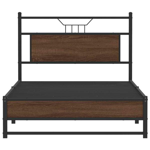 Bettgestell ohne Matratze Braun Eiche 100x190 cm Holzwerkstoff