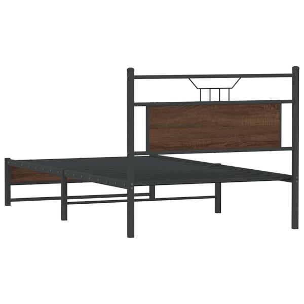 Bettgestell ohne Matratze Braun Eiche 100x190 cm Holzwerkstoff