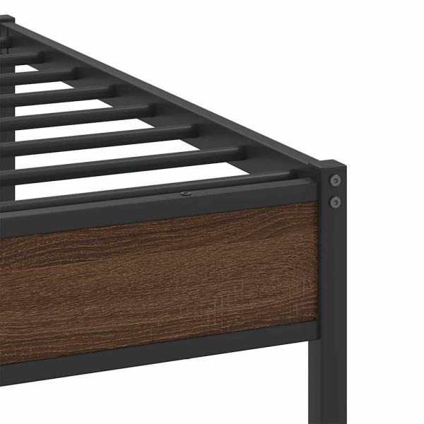 Bettgestell ohne Matratze Braun Eiche 100x190 cm Holzwerkstoff