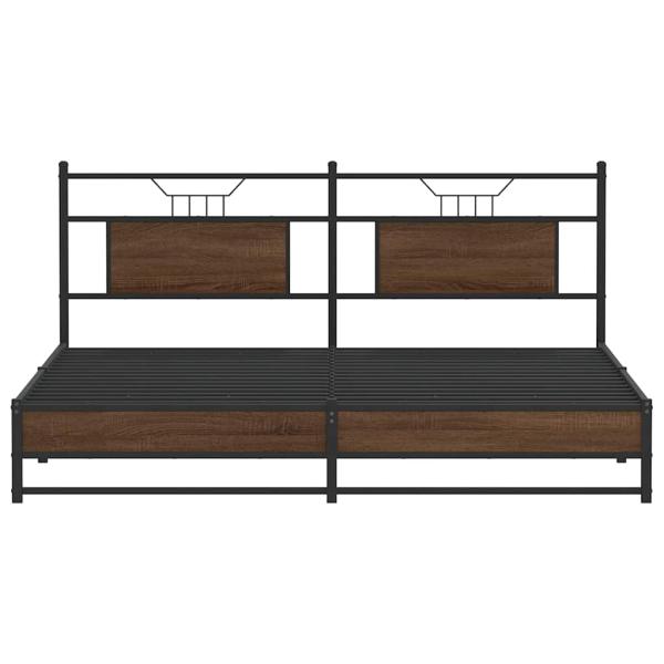 Bettgestell ohne Matratze Braun Eiche 160x200 cm Holzwerkstoff
