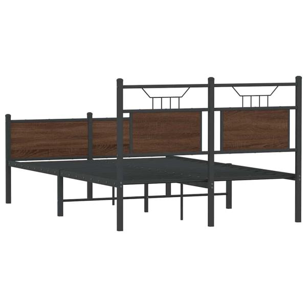 Bettgestell ohne Matratze Braun Eiche 120x190 cm Holzwerkstoff