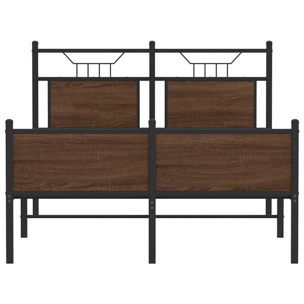 Bettgestell ohne Matratze Braun Eiche 120x190 cm Holzwerkstoff