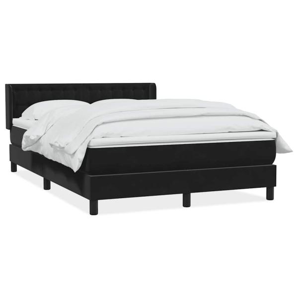Boxspringbett mit Matratze Schwarz 160x210 cm Samt