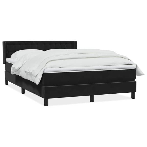 Boxspringbett mit Matratze Schwarz 160x220 cm Samt
