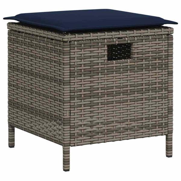 6-tlg. Garten-Sofagarnitur mit Kissen L-Form Grau Poly Rattan