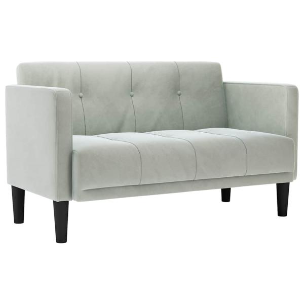 Zweisitzer-Sofa Hellgrau 111 cm Samt