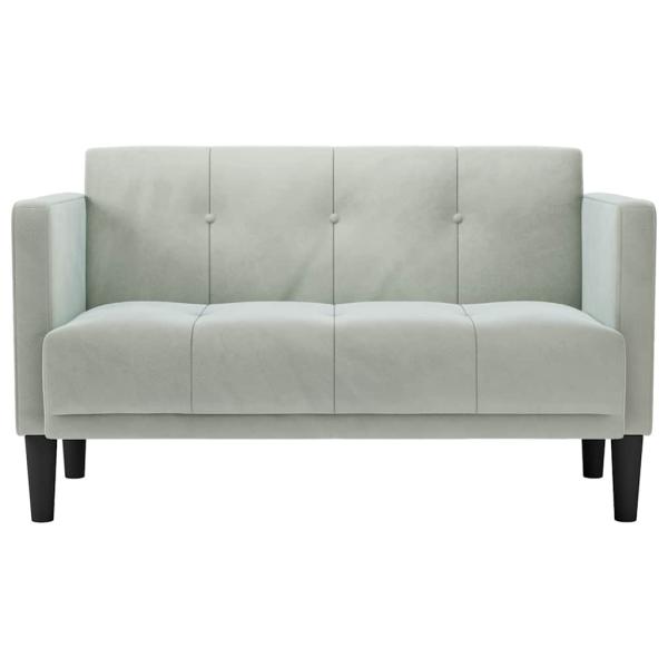Zweisitzer-Sofa Hellgrau 111 cm Samt