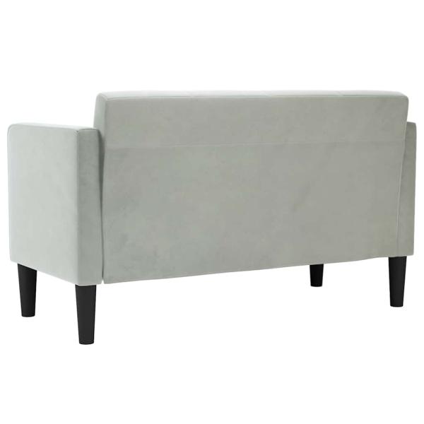 Zweisitzer-Sofa Hellgrau 111 cm Samt